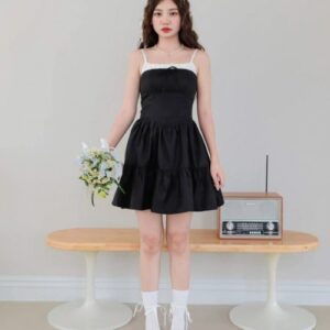 Sleeveless Dress with Bow Tie