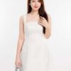 Large Strap A-Line Dress with Folded Edges